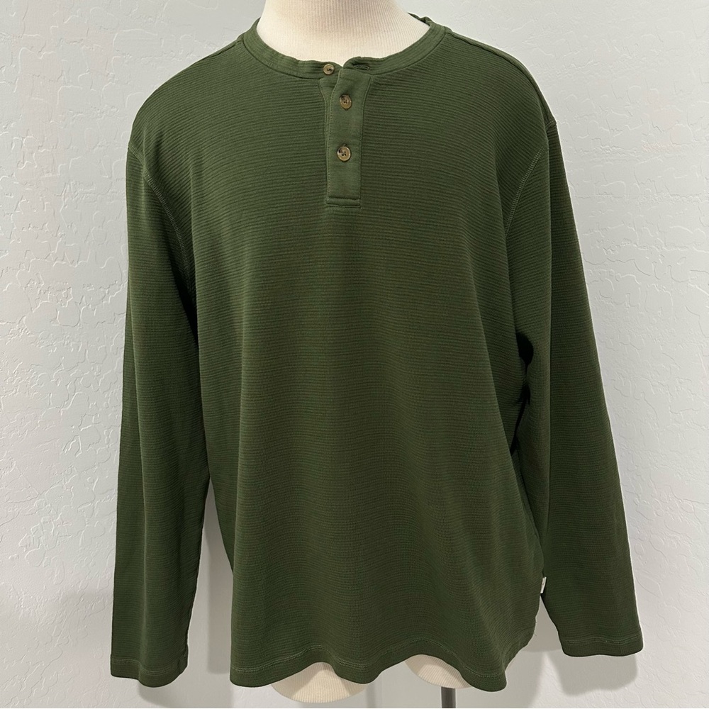 Badlands Men's Early Dawn Henley Olive Green Long Sleeve Shirt - Size 2XL